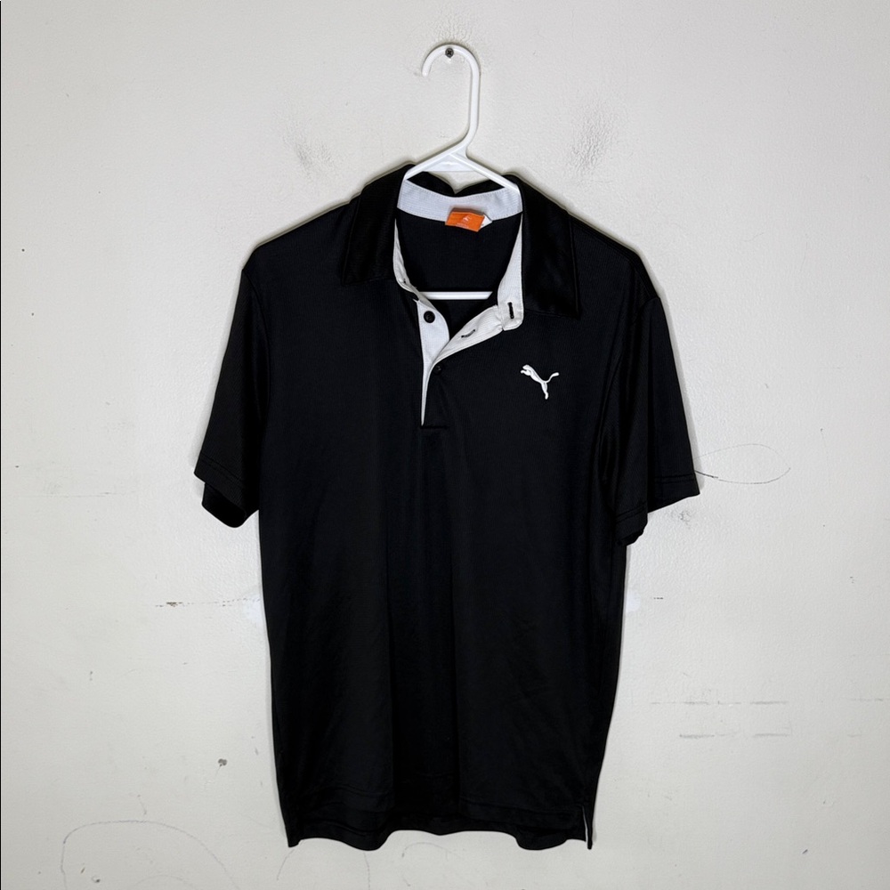 Puma Men's Black and White Polo Shirt